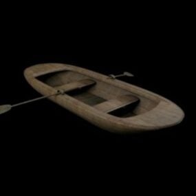 نموذج قارب صياد خشبي ثلاثي الأبعاد