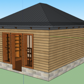 Modello 3d di progettazione della casa da pesca
