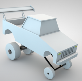 Mainan kanak-kanak Lowpoly Model 3d trak