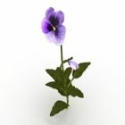 Lowpoly Plant Flower Purple Pansey