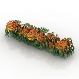 阳台花卉花盆3d模型