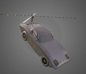 Modello 3d del concetto di auto volante