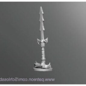 Model 3D rzeźby latającego miecza