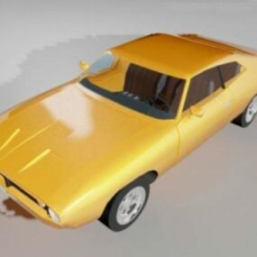 Żółty model samochodu Ford Falcon Gt 1973 3D