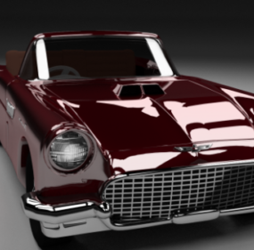 Voiture Ford Thunderbird rouge modèle 3D