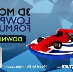 F1 Lowpoly Modello 3d di auto da corsa