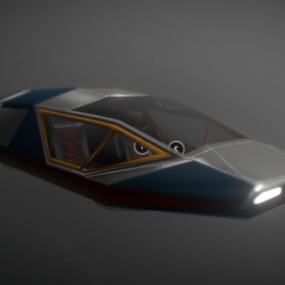 未来的な空飛ぶ車のデザイン 3D モデル