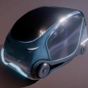 Model 3d Mobil Futuristik Neon Smartcar
