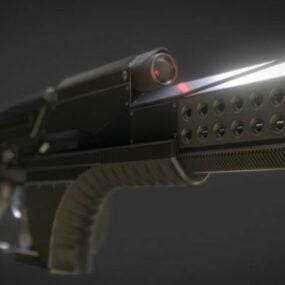 דגם תלת מימד של Alien Gun Weapon Concept עתידני
