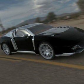 โมเดล 3 มิติสีดำ Gt Super Car