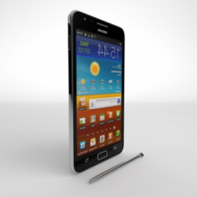 Smartphone Galaxy Note 2 com caneta Modelo 3D