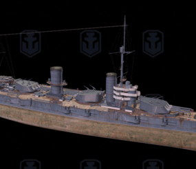 Modello 3d della nave da crociera Gangut Battle Cruiser