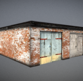 Garage Brick House 3d-model
