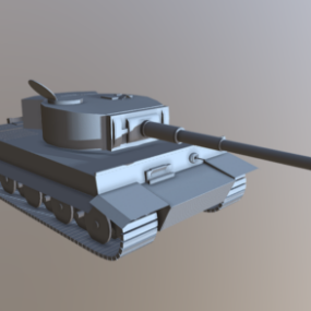 German Tank Tiger 1 Low Poly דגם 3d