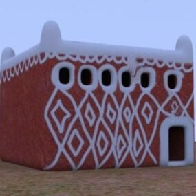 Model 3D tradycyjnego domu Gidan