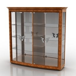 Houten vitrinekast meubilair 3D-model