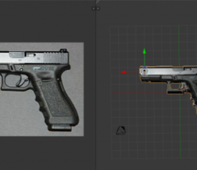 โมเดลปืนมือ Glock 18 3d