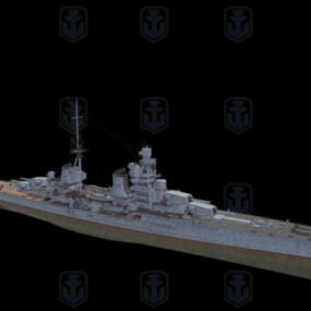 Modelo 3d do navio cruzador militar Gorizia