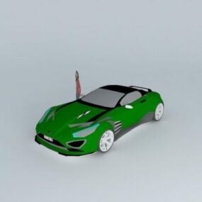 3д модель дизайна зеленого спортивного автомобиля