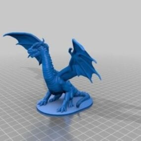 Modello 3d di scultura del personaggio del drago guardiano