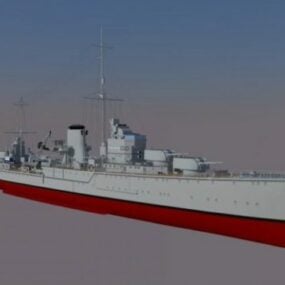Múnla 3d de chuid Hms Ajax Royal Navy Ship