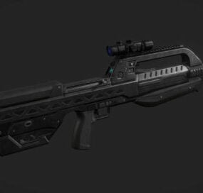 Halo Oyunu Ağır Namlu Tüfek Tabancası 3d modeli