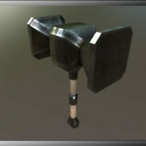 Hammer Konsep Lowpoly Model senjata 3d