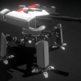 3д модель научно-фантастического робота-пулемета Дельта