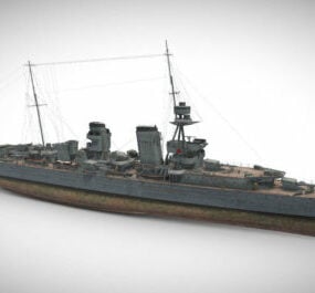 ホーキンス英国巡洋艦 3D モデル