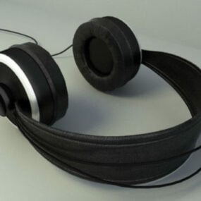 Headset modelo 3d de cor preta