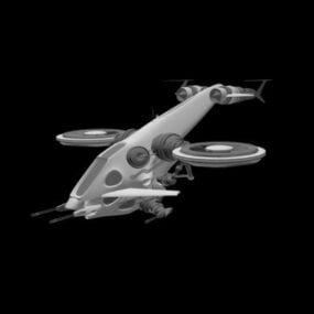 Style de drone d'hélicoptère futuriste modèle 3D