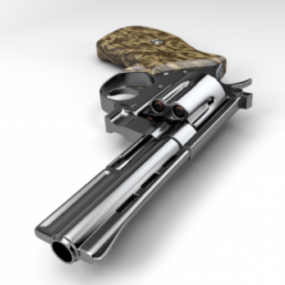 Silbernes Revolver-Handfeuerwaffen-3D-Modell