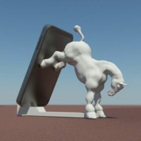 Paard mobiele telefoonstandaard afdrukbaar 3D-model