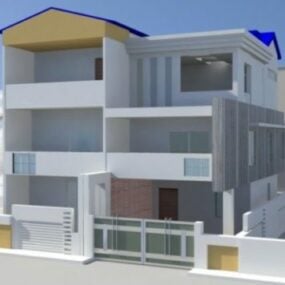 Τρισδιάστατο μοντέλο εξωτερικού σχεδιασμού πολυτελούς γυάλινης κατοικίας