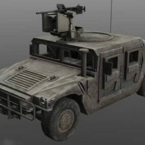 Humvee With Gun 3d-model