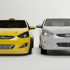 โมเดล 3 มิติของรถยนต์ Hyundai Accent