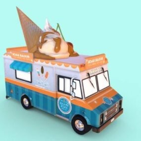 Camion de crème glacée de jeu modèle 3D