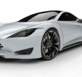 흰색 자동차 인피니티 세단 자동차 3d 모델
