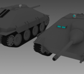 Jagdpanzer Hetzer जर्मन टैंक 3डी मॉडल
