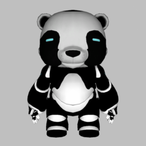 Björndjur på snöterräng 3d-modell