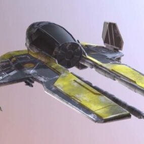 Modelo 3D da nave espacial Jedi Fighter de ficção científica