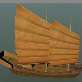Modello 3d della barca da marinaio vintage Jonka