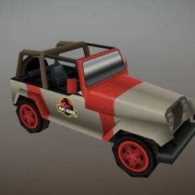 Model 3d Kendaraan Jeep Jurassic Park