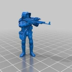 Modelo 3d del personaje del juego Trooper Legion