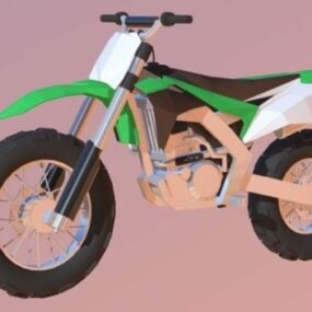 Sepeda motor Kawasaki Lowpoly Model 3D Desain