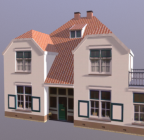 Westers traditioneel klein huis 3D-model