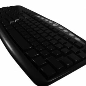 Black Pc Keyboard Design 3d model