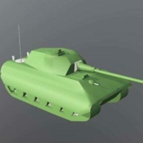 Kingtiger टैंक Lowpoly 3d मॉडल