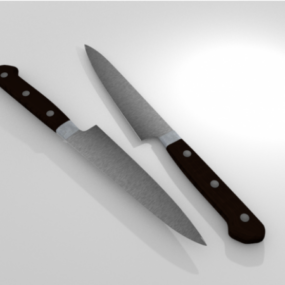 Modelo 3d de faca de cozinha chefe