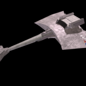 Vaisseau spatial de science-fiction Klingon D7 modèle 3D